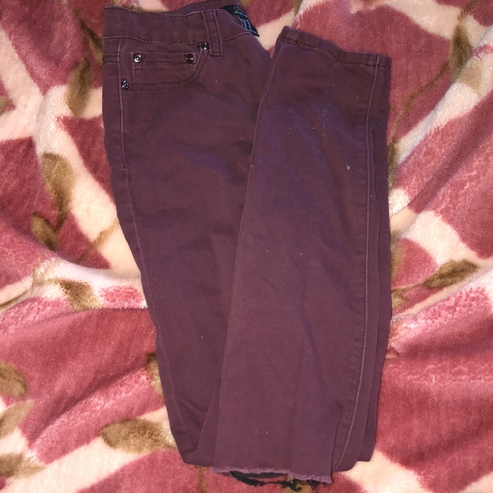 Forever 21 ripped Burgundy jeans